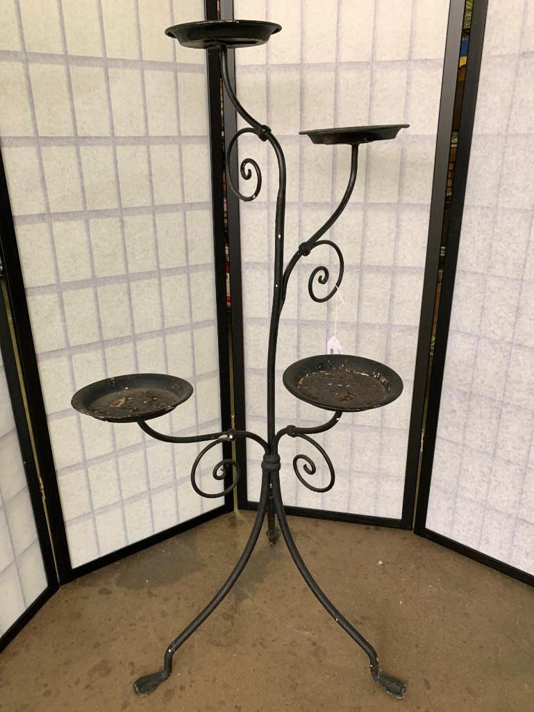 Vintage Iron 4-Arm Plant Stand