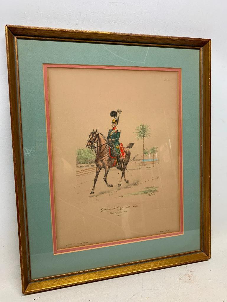 Vintage Framed Print Of French Military Officer