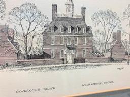 (2) Framed Williamsburg, Virginia Prints