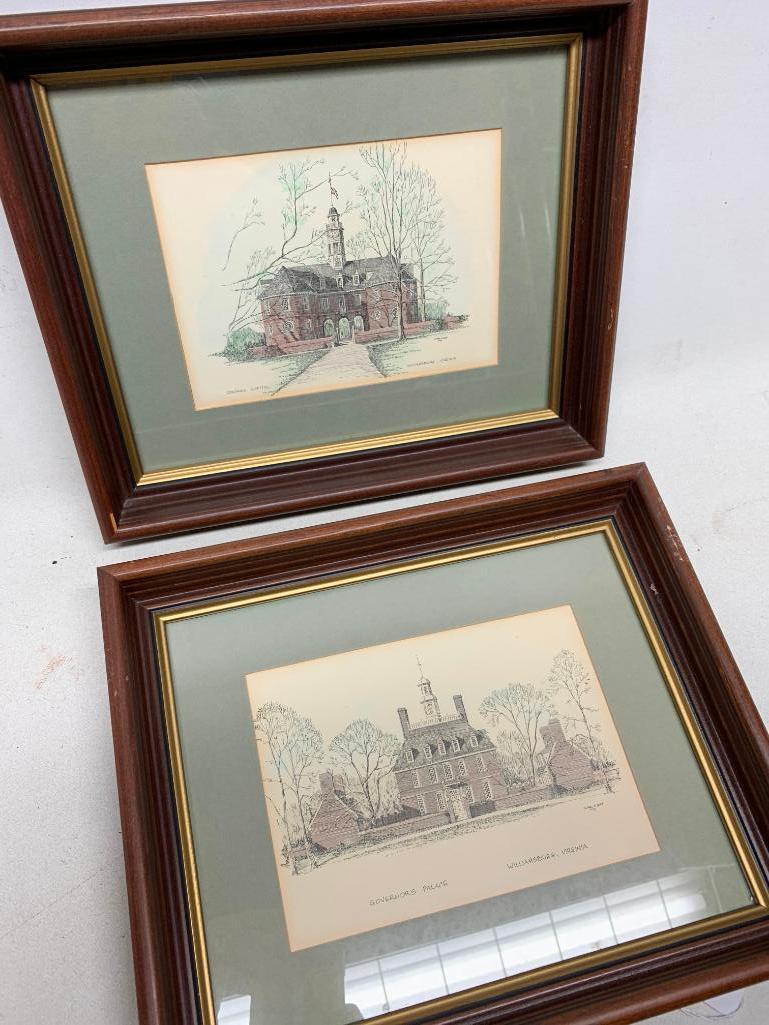 (2) Framed Williamsburg, Virginia Prints