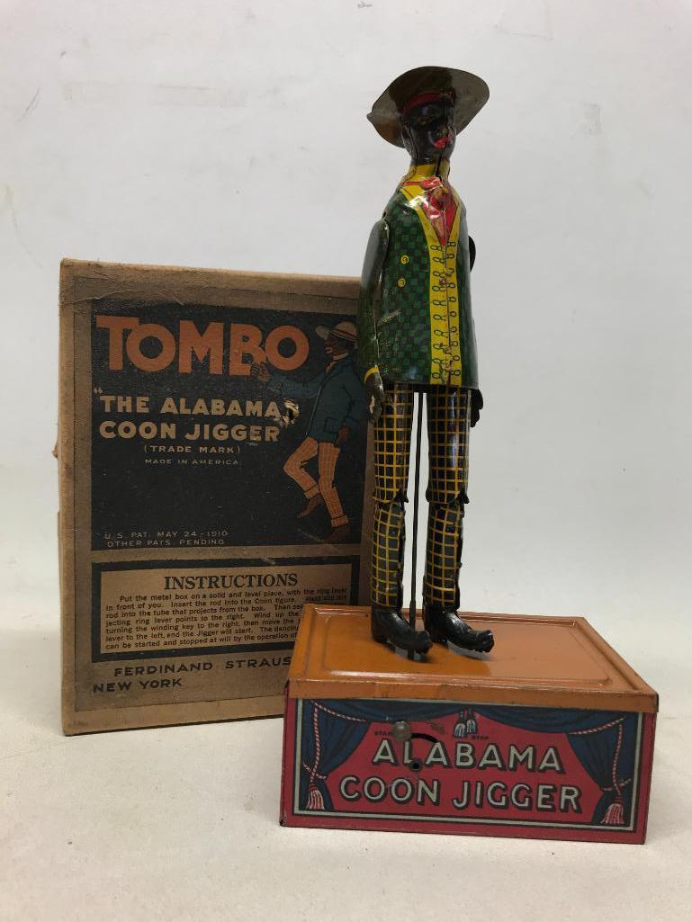 1910 "Tombo The Alabama Coon Jigger" Wind-Up Toy In Original Box