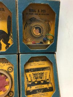 (6) Vintage A.C. Gilbert Problem Puzzles