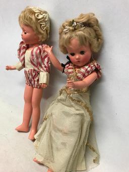 (2) Vintage Composition Dolls W/Clothes