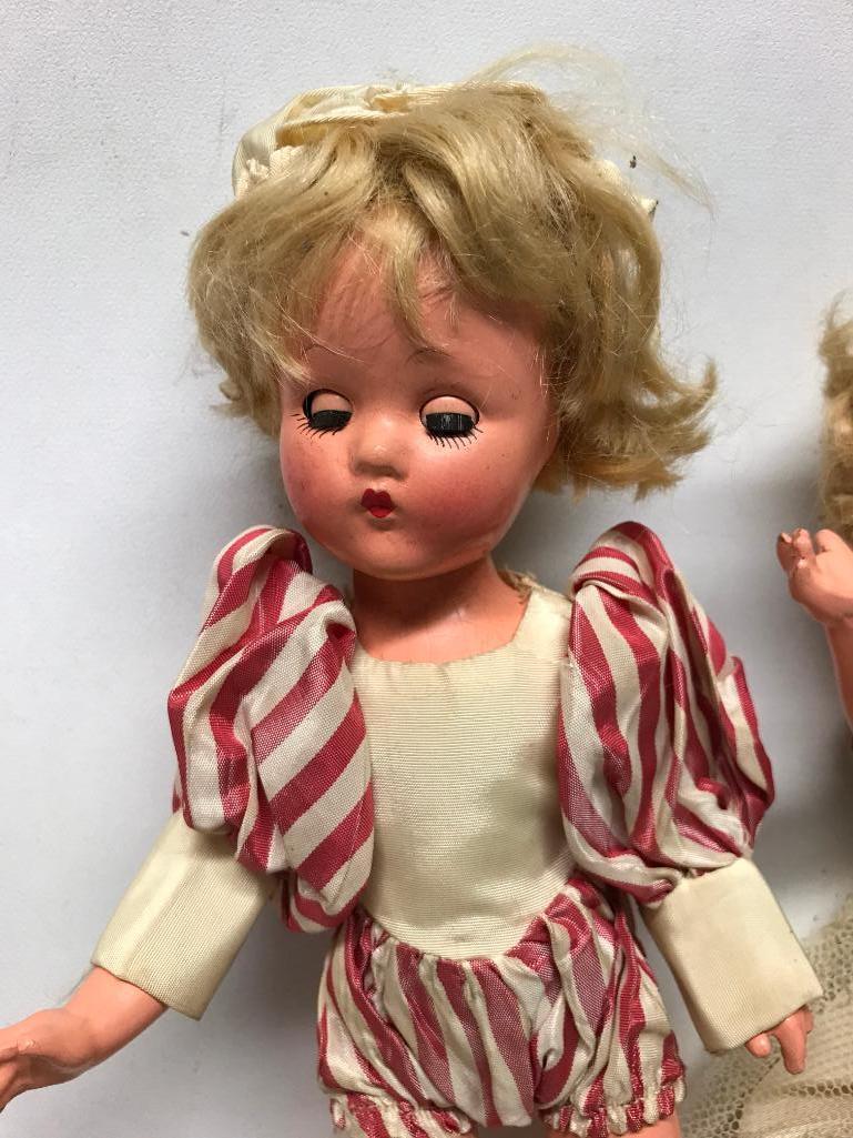 (2) Vintage Composition Dolls W/Clothes