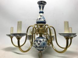 Delft & Brass Hanging Light