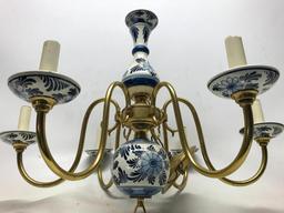 Delft & Brass Hanging Light