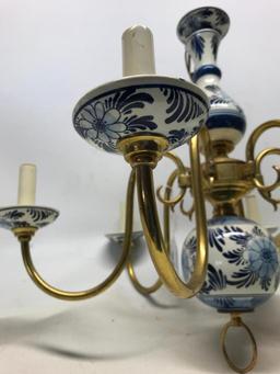 Delft & Brass Hanging Light