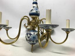 Delft & Brass Hanging Light