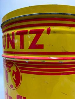 Vintage Kuntz' 4 Lb. Potato Chip Can W/Lid From Xenia, Ohio