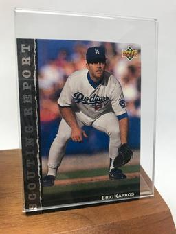 Autographed Eric Karros Baseball W/Card In Holder