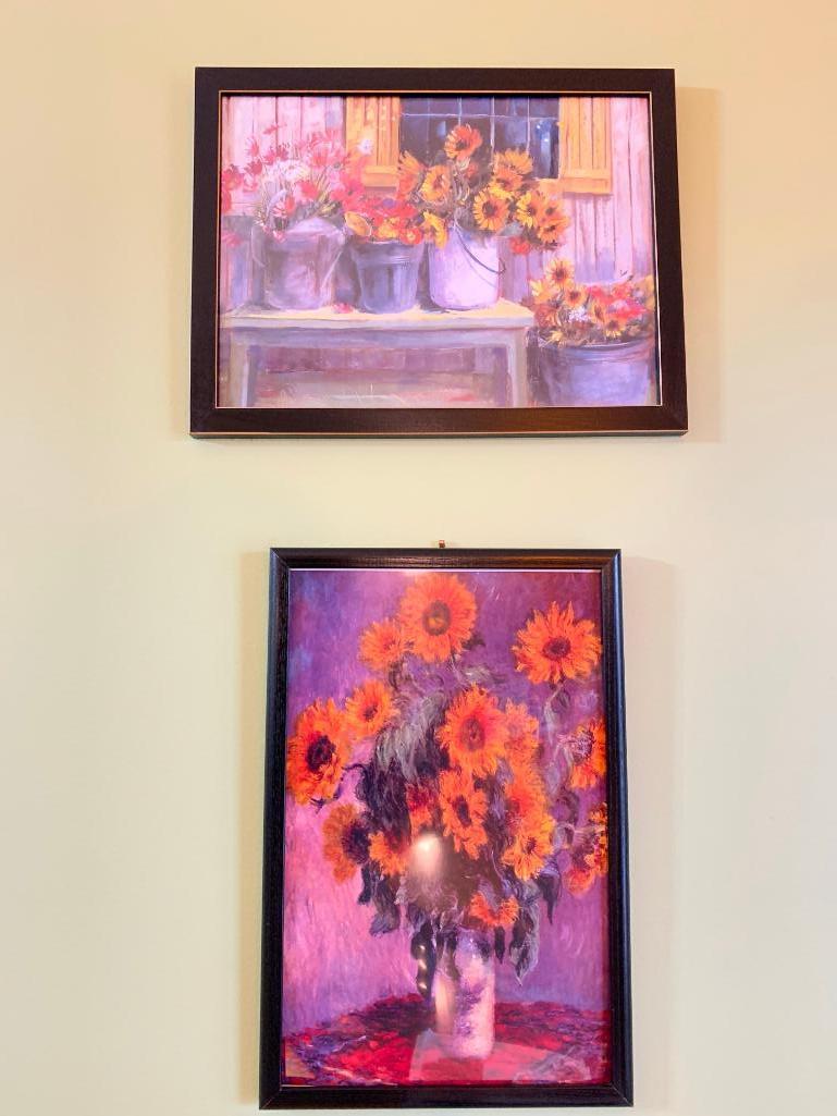 (2) Framed Prints W/Flowers