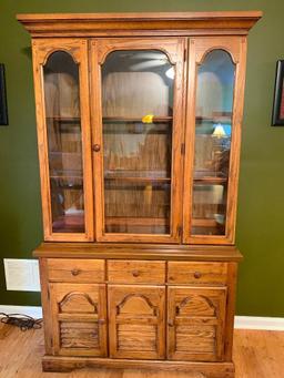 Oak Single Door China Cabinet (Matches Table In Lot #1)