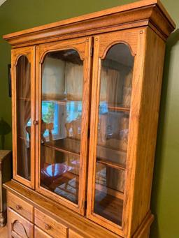 Oak Single Door China Cabinet (Matches Table In Lot #1)