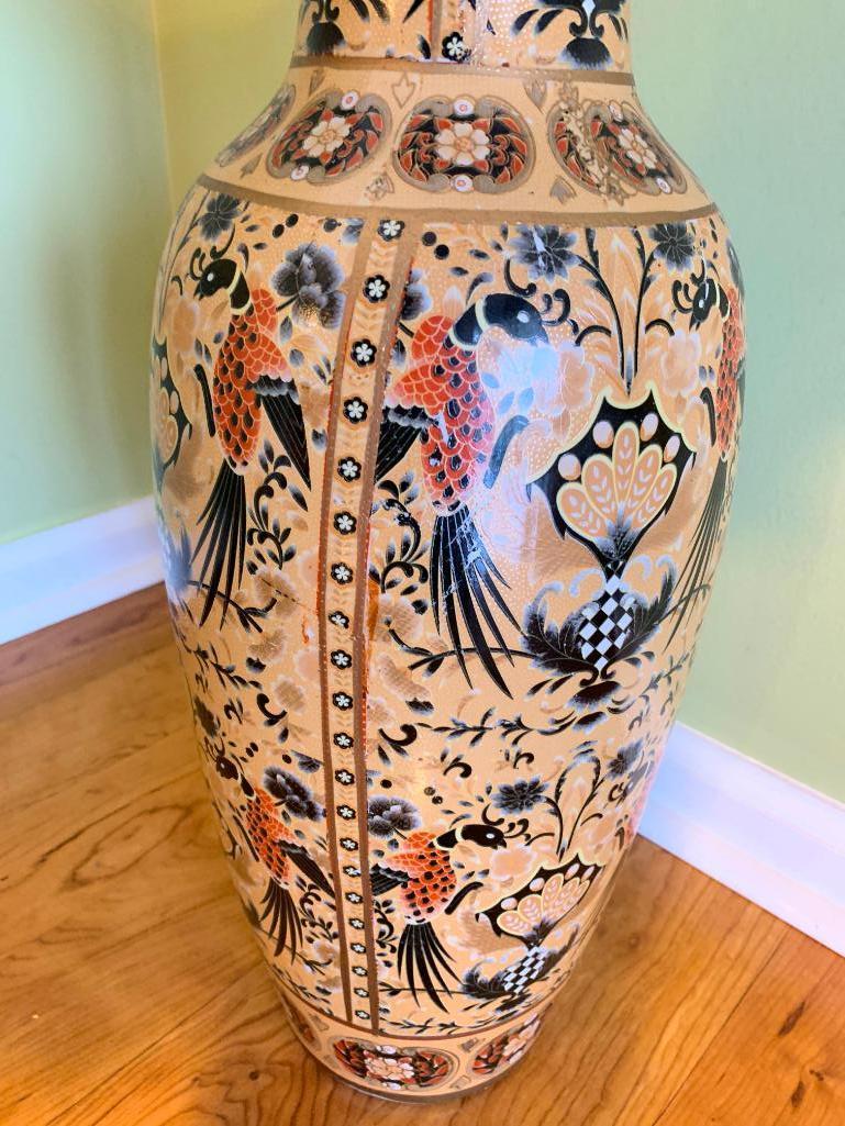 Chinese Porcelain Floor Vase W/Hand Painted Design