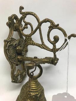 Brass Wall Mount Embossed Bell