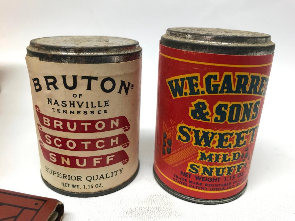 Tobacco Group: Red Dot Cigar Box & (2) Unopened Snuff Tins
