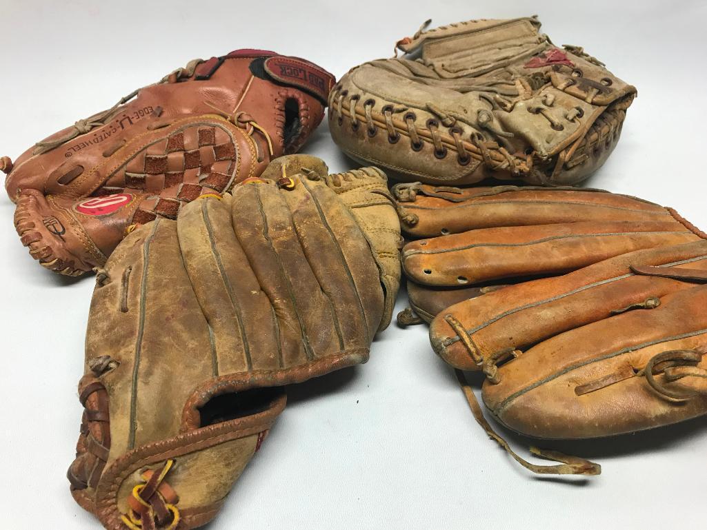 (4) Vintage Baseball Gloves