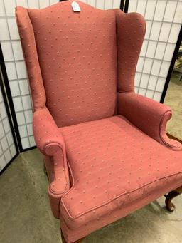 Maroon Wing-Back Chair