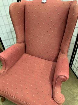 Maroon Wing-Back Chair