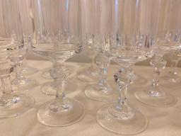 Set Of (12) Crystal Stemmed Champagne Glasses