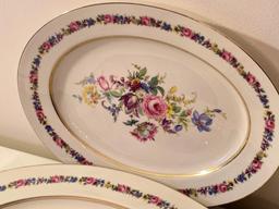 (2) Castleton Porcelain Oval Platters "Manor" Pattern