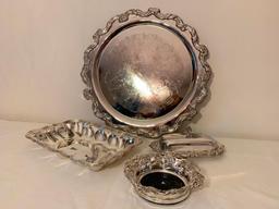 (3) Silverplated Serving Items