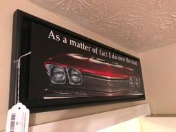 Framed Vintage Chevrolet Car (Silkscreen On Canvas)