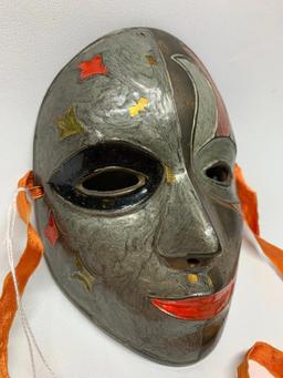 Hand Painted Brass Mardi Gras Mask