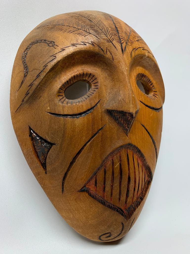 Carved Wooden Tribal Mask From Africa