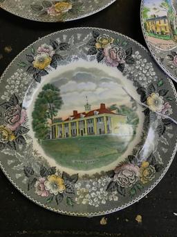 Group of Decorative Plates that Include Picture Plates of Historical Virginia Locations