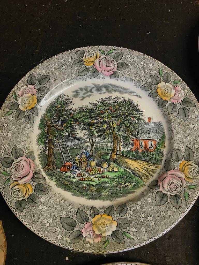 Group of Decorative Plates that Include Picture Plates of Historical Virginia Locations