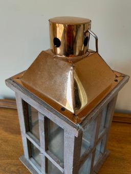 Hanging Wood/Tin Candleholder