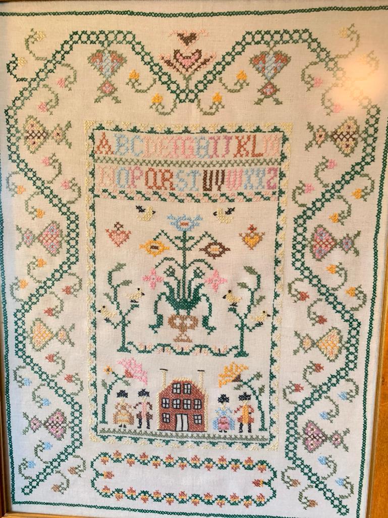 Vintage Framed American Sampler W/Provenance