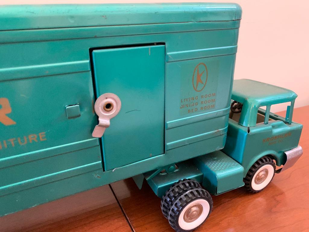 Vintage Structo Pressed Steel "Kroehler Furniture" Semi Truck