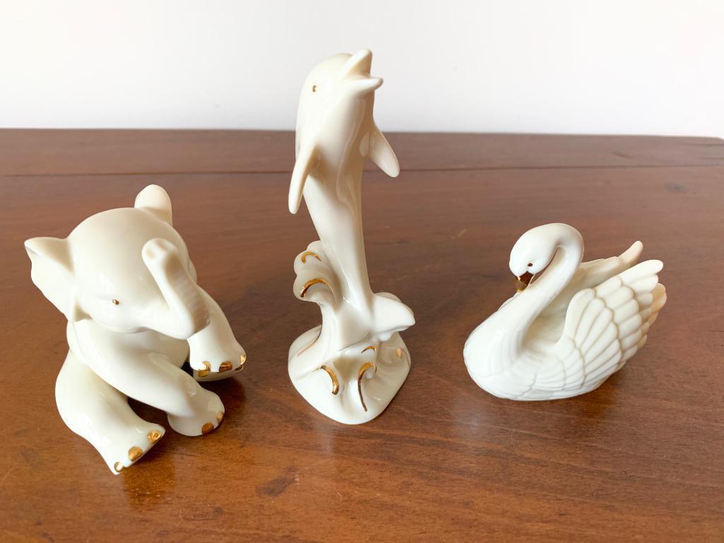 (3) Lenox Porcelain Animals