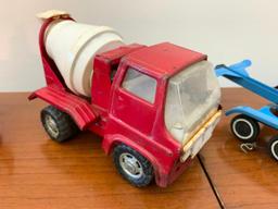 Vintage Marx Cement Truck, (3) Plastic Cars, Boat Trailer, & Auburn Motorcycle