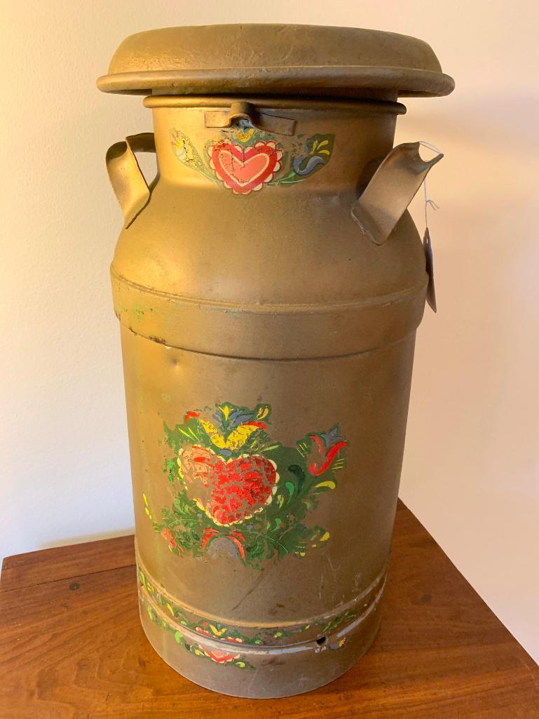 Antique 5 Gallon Milk Can W/Lid