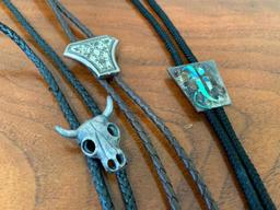 (3) Vintage Bolo Ties Incl. (1) Sterling