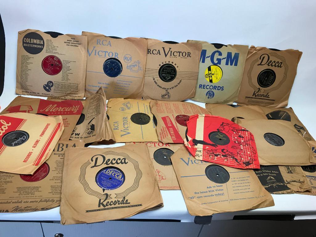 (50)+ Vintage 78 Records In Sleeves