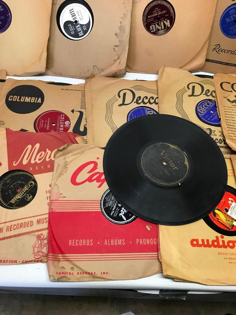 (50)+ Vintage 78 Records In Sleeves