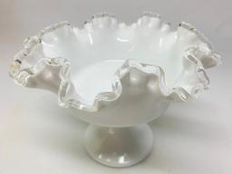 Fenton Silver Crest Ruffled Edge Compote