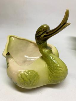 (3) Hull Pottery Swan Planters