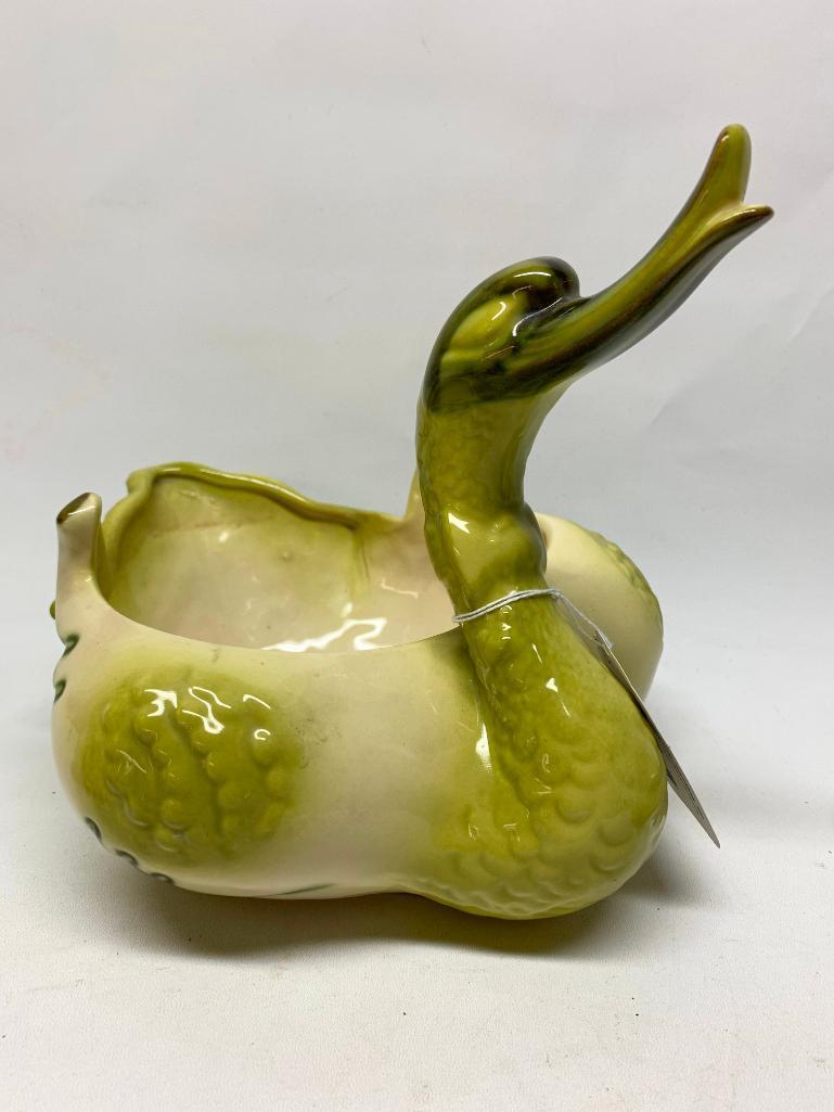 (3) Hull Pottery Swan Planters