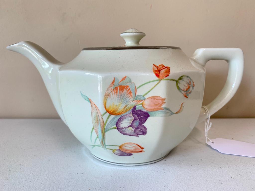 Vintage Halls China Teapot W/Flowers