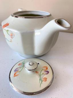 Vintage Halls China Teapot W/Flowers