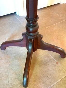 Antique Walnut Hall Tree W/Hooks