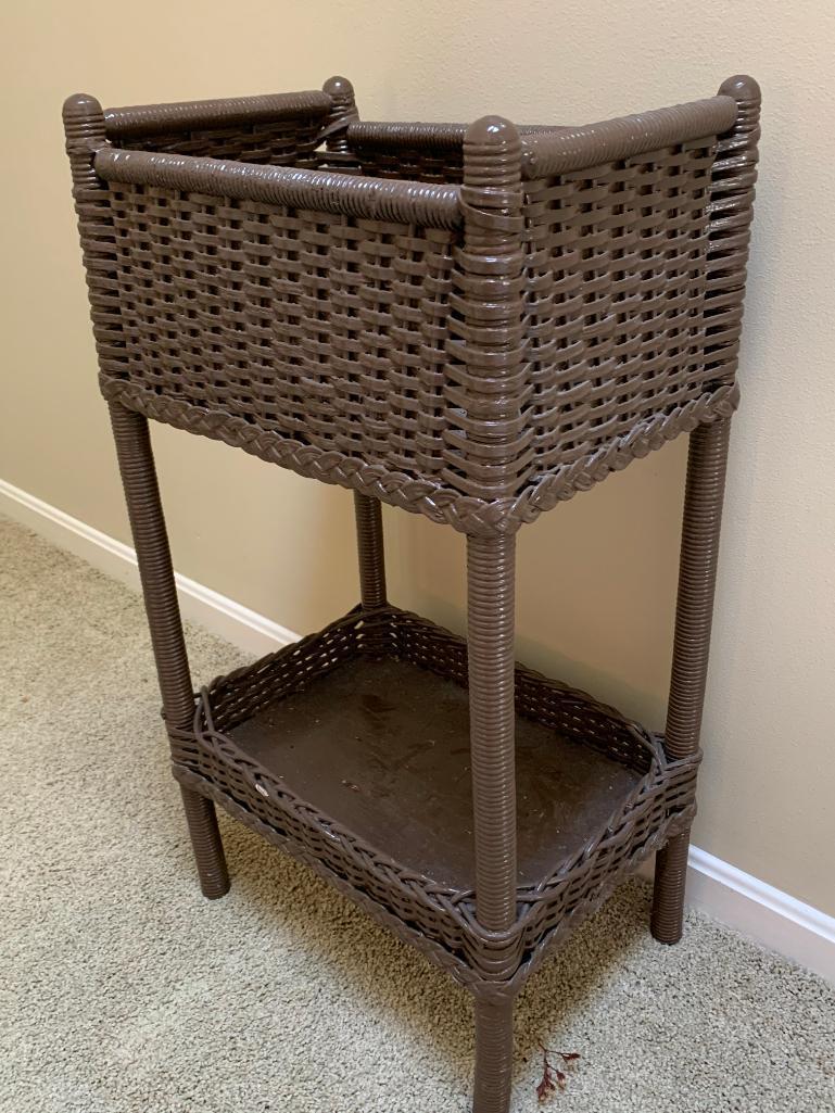 Antique Wicker Plant Stand