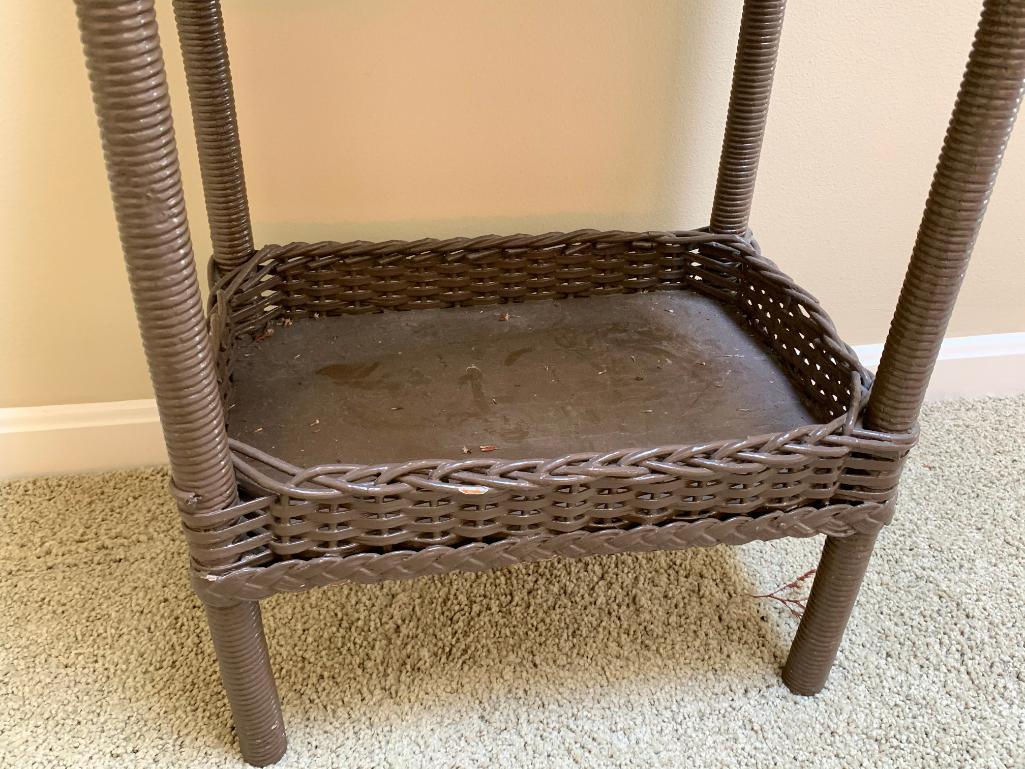 Antique Wicker Plant Stand