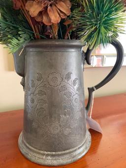 Quadruple Plate Coffee Pot W/Floral Decoration