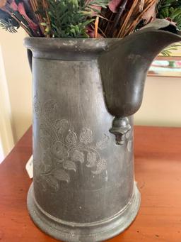 Quadruple Plate Coffee Pot W/Floral Decoration